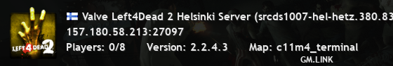 Valve Left4Dead 2 Helsinki Server (srcds1007-hel-hetz.380.83)