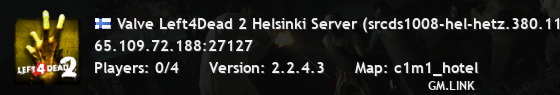Valve Left4Dead 2 Helsinki Server (srcds1008-hel-hetz.380.113)