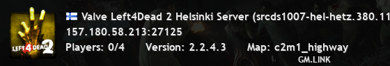Valve Left4Dead 2 Helsinki Server (srcds1007-hel-hetz.380.111)