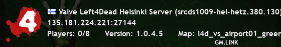 Valve Left4Dead Helsinki Server (srcds1009-hel-hetz.380.130)