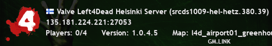 Valve Left4Dead Helsinki Server (srcds1009-hel-hetz.380.39)