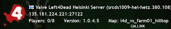 Valve Left4Dead Helsinki Server (srcds1009-hel-hetz.380.108)