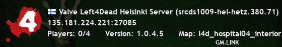 Valve Left4Dead Helsinki Server (srcds1009-hel-hetz.380.71)