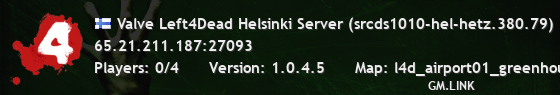 Valve Left4Dead Helsinki Server (srcds1010-hel-hetz.380.79)