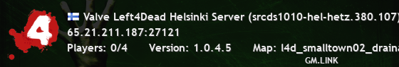 Valve Left4Dead Helsinki Server (srcds1010-hel-hetz.380.107)