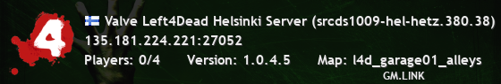 Valve Left4Dead Helsinki Server (srcds1009-hel-hetz.380.38)