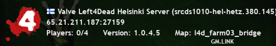 Valve Left4Dead Helsinki Server (srcds1010-hel-hetz.380.145)