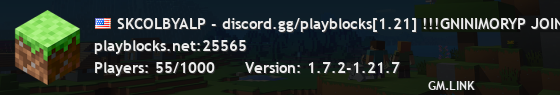 SKCOLBYALP - discord.gg/playblocks[1.21] !!!GNINIMORYP JOIN TODAY!-