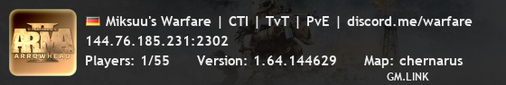 Miksuu's Warfare | CTI | TvT | PvE | discord.me/warfare